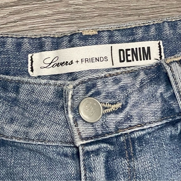 Lovers + Friends Cut Off Denim Distressed Shorts 5" inseam Cotton Sz 29 - Picture 5 of 8